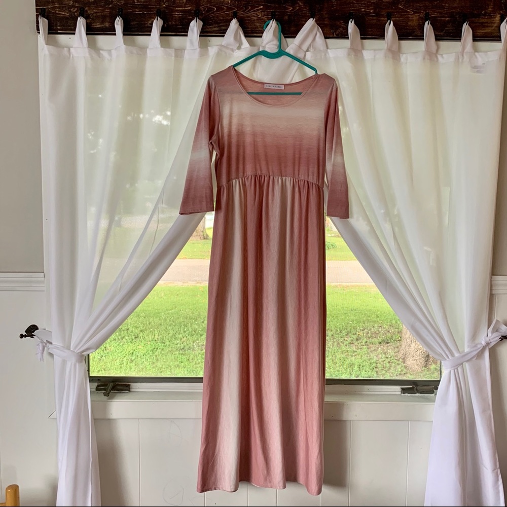 Faded Ombre Pink Maxi Dress